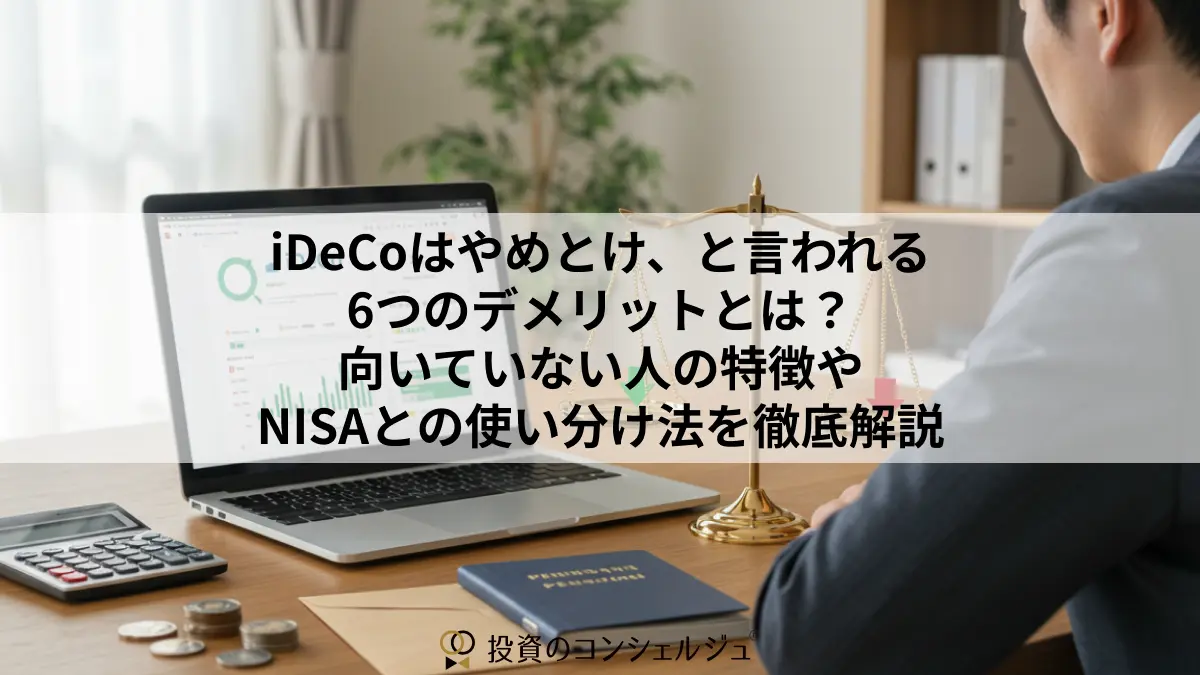 iDeCoはやめとけ、と言われる6つのデメリットとは?向いていない人の特徴やNISAとの使い分け法を徹底解説